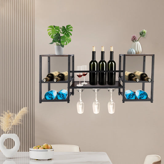 Wall Mounted Wine Rack  Wine Storage Display Rack for Home Bar Dining Room Kitchen