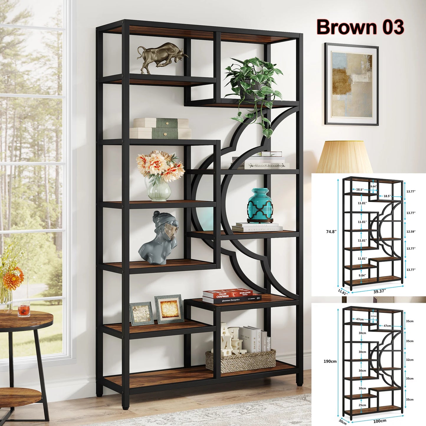 Tribesigns Industrial 5-Tier Etagere Bookshelf