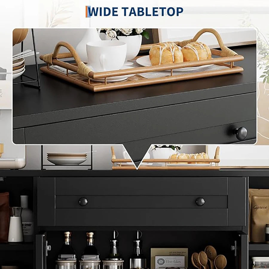 HiMISS Modern Wood Sideboard Buffet Cabinet With Storage