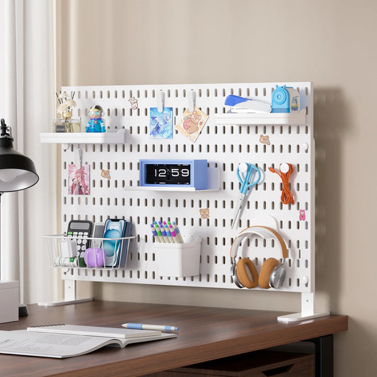 Desktop Pegboard Height Adjustable Standing Storage Rack For Home Office