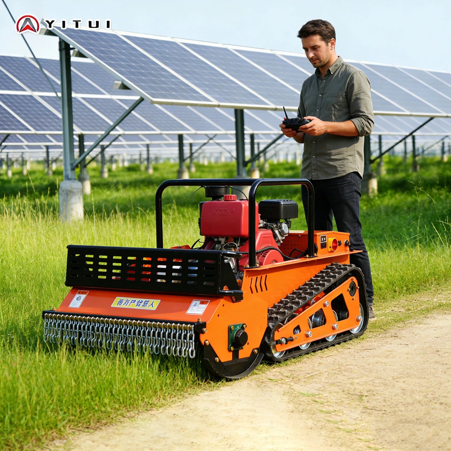 Diesel Crawler Grass Cutter Remote Control Lawn Mower