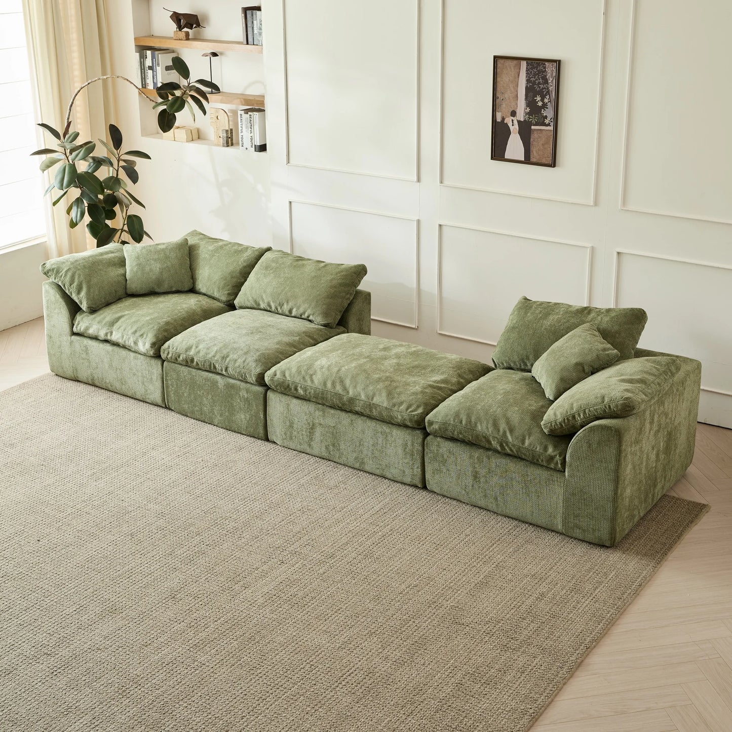 Yeflixvrau Modern Cloud L Shaped Sofa Modular Sectional