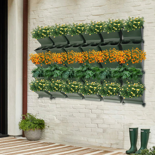 Bymaocar 30Pcs Army Wall Mounted Planters Green Vertical Hanging Pots