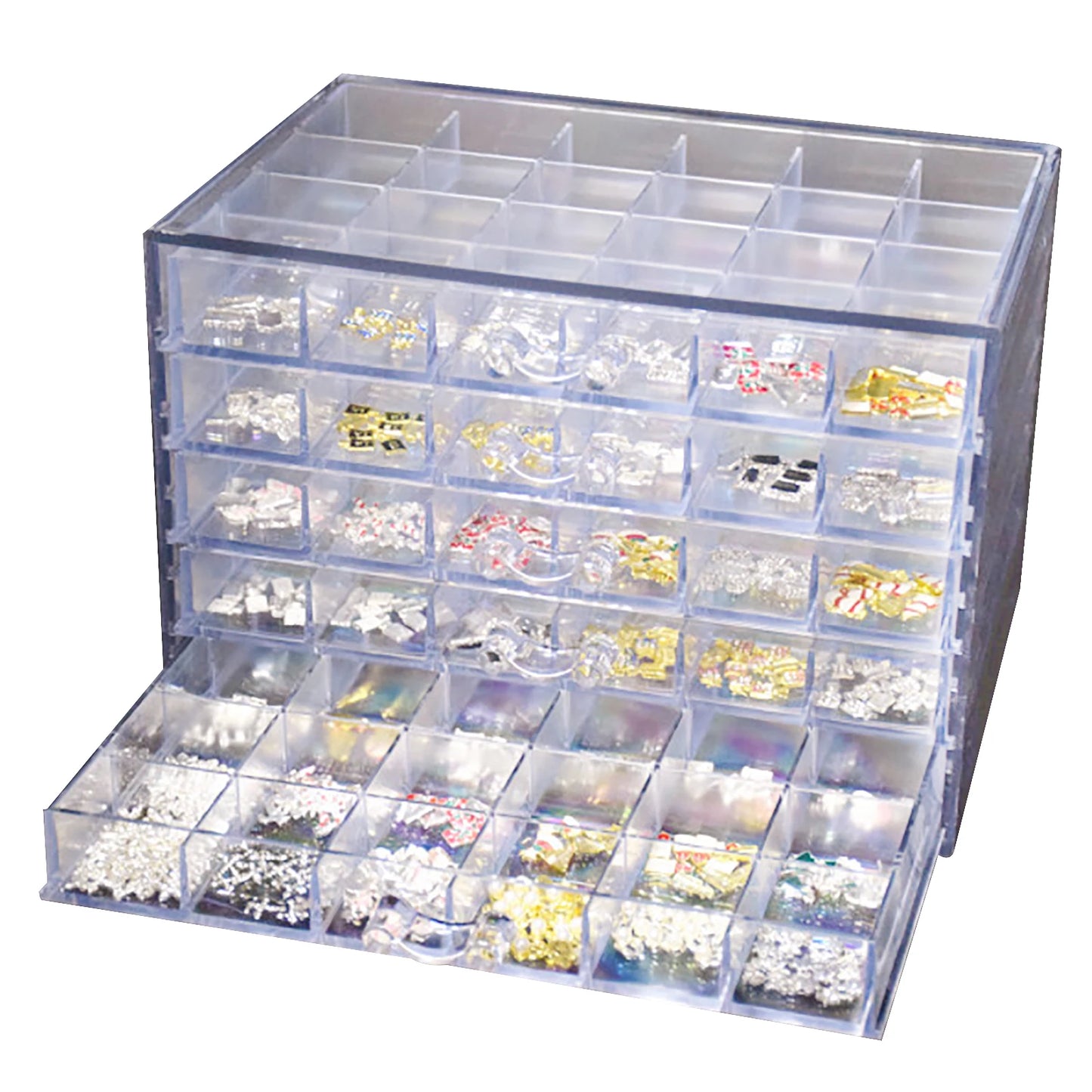 Acrylic Nail Art Display Tray 120 Grids Storage Box
