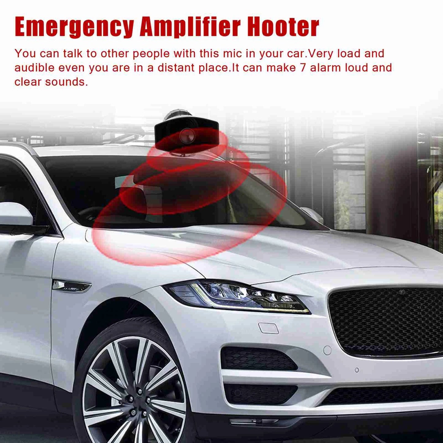 KKMOON Car Siren Speaker With 7 Siren Sounds PA System 12V 100W