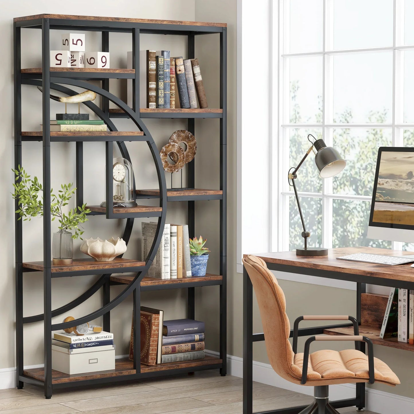 Tribesigns Industrial 5-Tier Etagere Bookshelf
