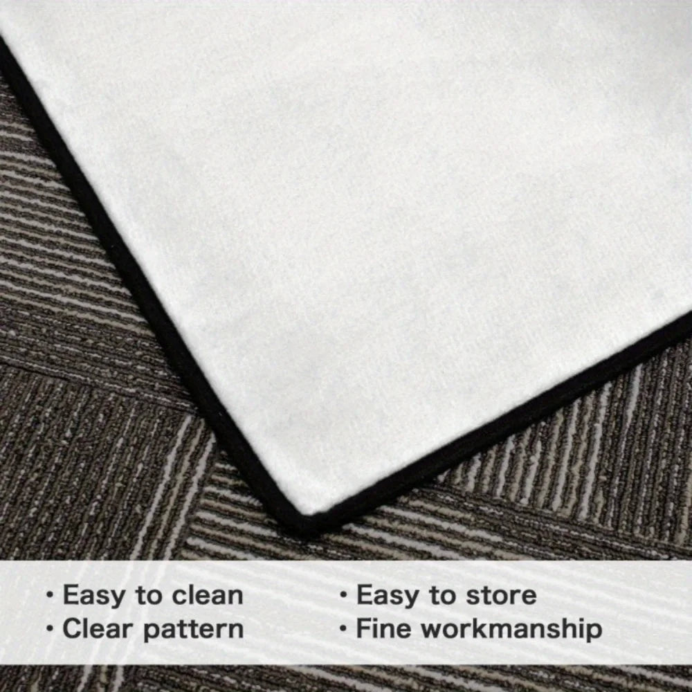 Lightning Polyester Mat Tibetan Design Non Slip Machine Washable Rug