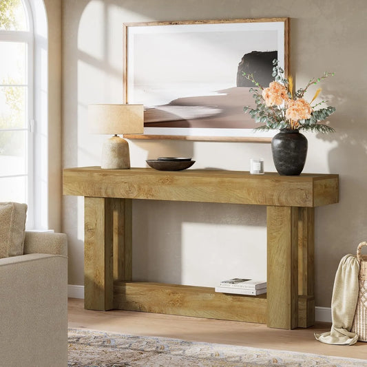 Little Tree Two-Tier Wood Console Table for Entryway