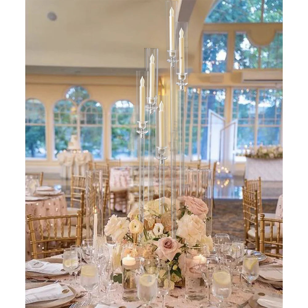 VINCIGANT Acrylic 5 Arm Floor Candelabra Centerpiece