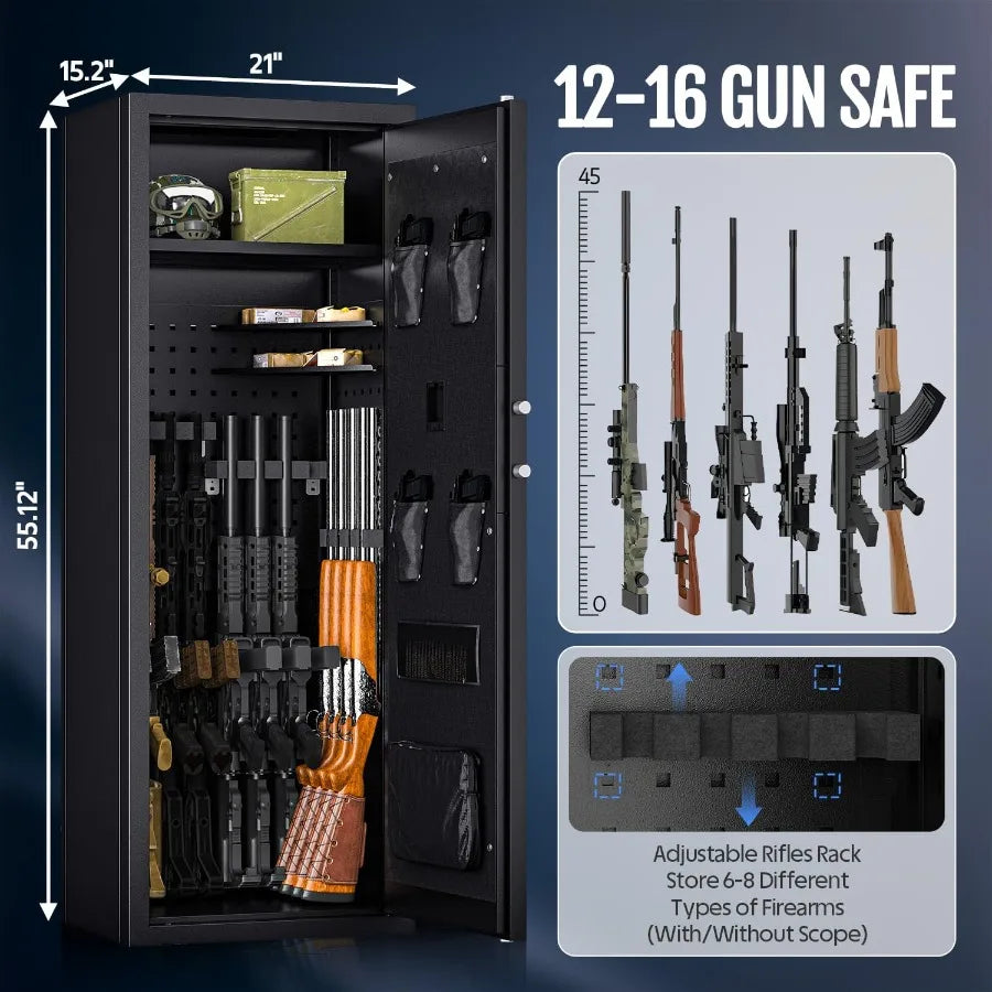XMSJ Biometric Gun Safe For Rifles And Pistols With Fingerprint