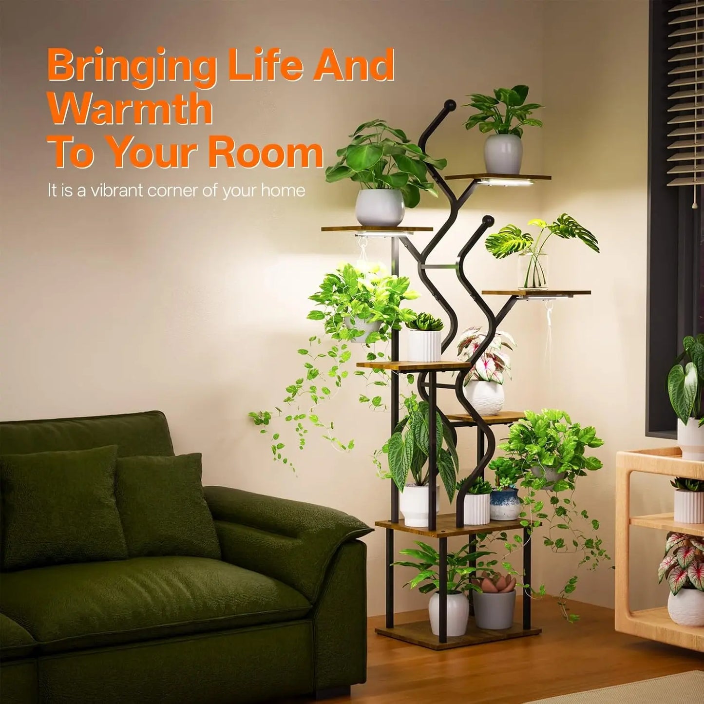 Plant Stand With Grow Light, 7-Tier Indoor Shelf