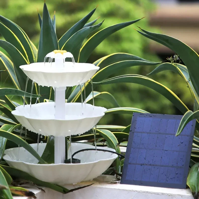 Solar Bird Bath Fountain 3 Tier DIY Detachable Pump