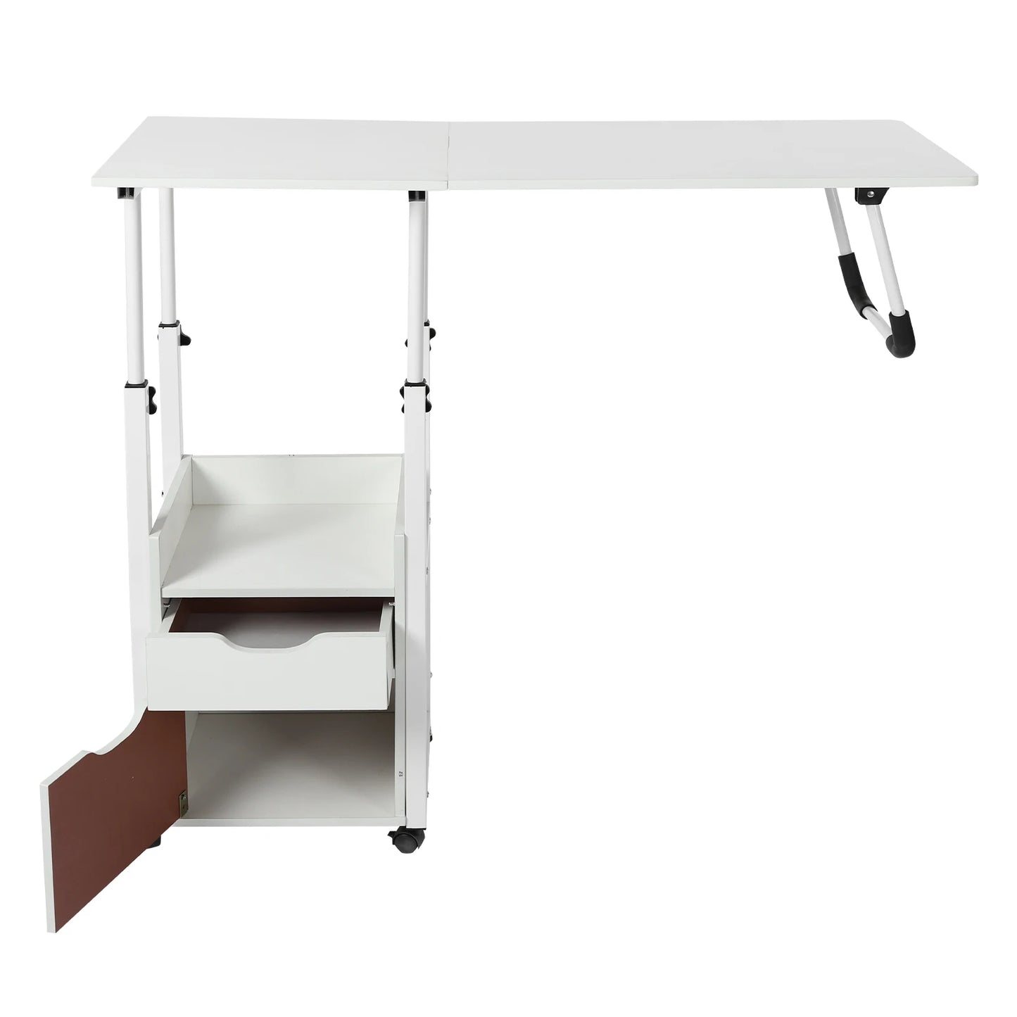 Movable Bedside Table Warp-Proof OverBed Desk Height Adjustable EASY Cleaning Multi-Function Bed Table for Bedrooms/Dormitories