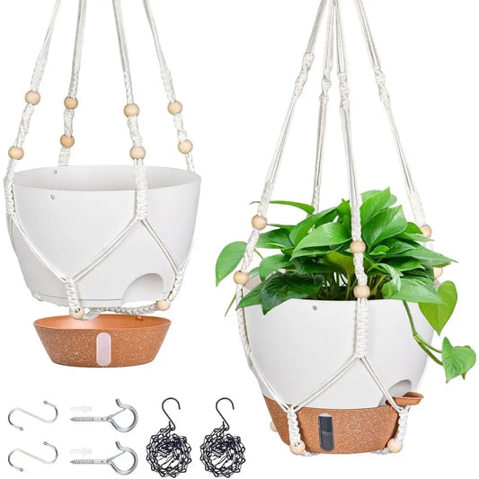 10 Inch Self Watering Hanging Planters Indoor Outdoor Baskets With Drainage