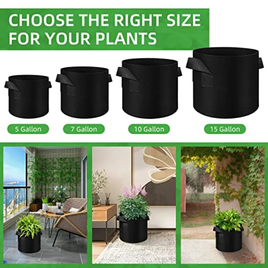 Breathable Felt Grow Bags With Handles For Garden Plants
