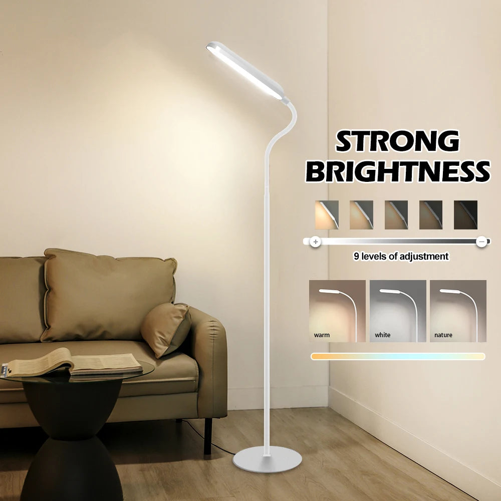 XKZMGD LED Floor Lamp With Gooseneck Dimmable Remote Control