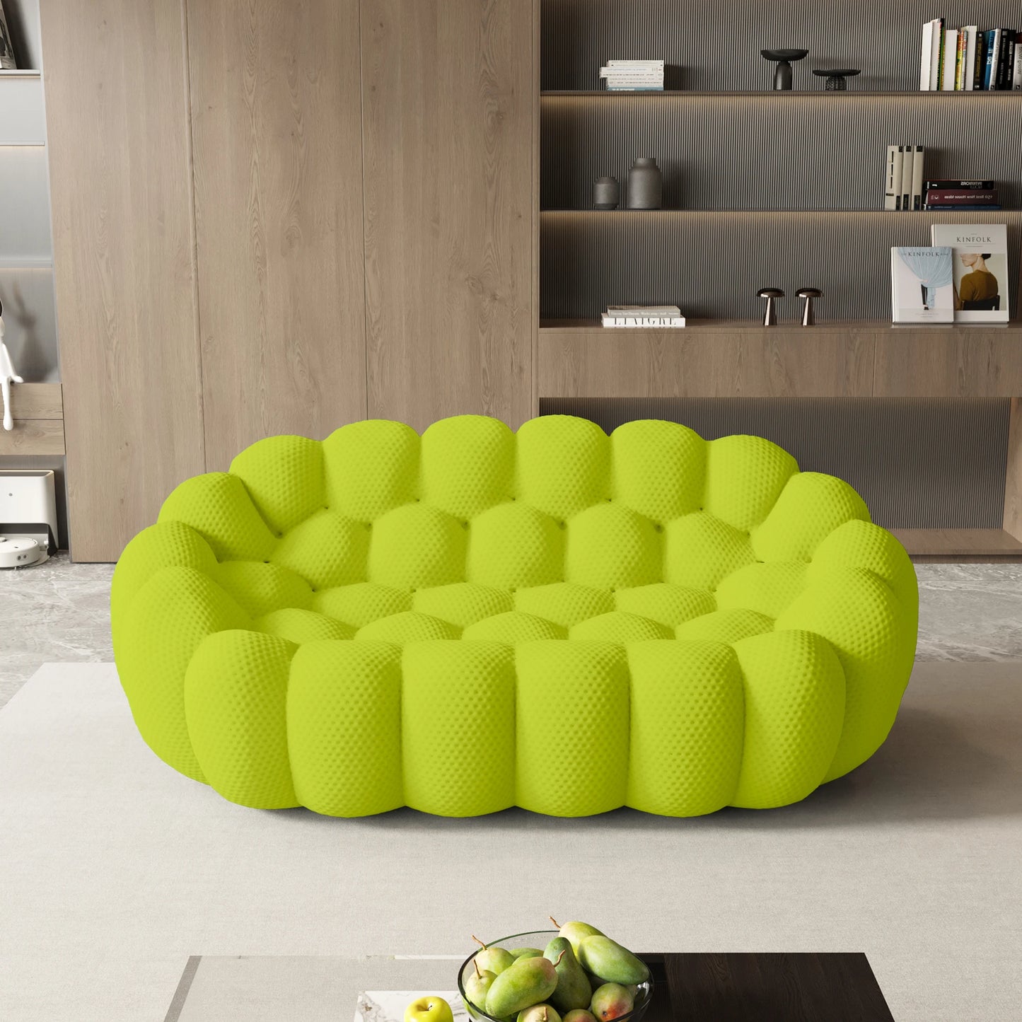 Sdorens Modern Curved Boneless Sofa 3D Knitted Fabric Loveseat