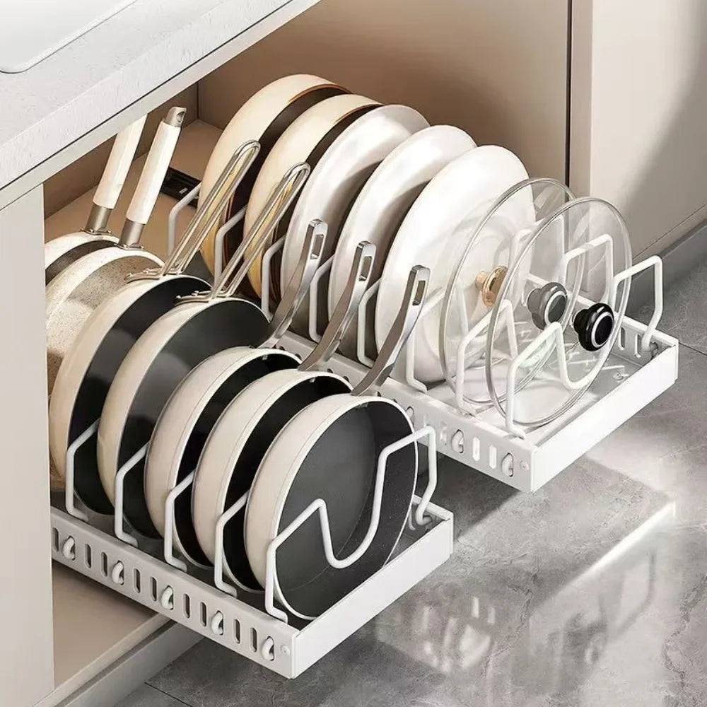 Andralyn Kitchen Heavy Duty Pullout Pot Rack With Slide Rails