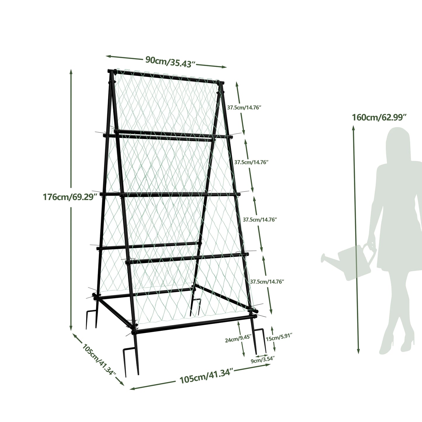 BINGOPAW Cucumber Trellis Garden U Shaped Grow Frame