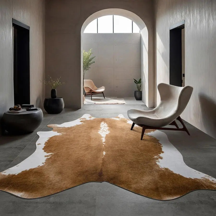 Premium Faux Cowhide Rug Cow Print Western Style Living Room