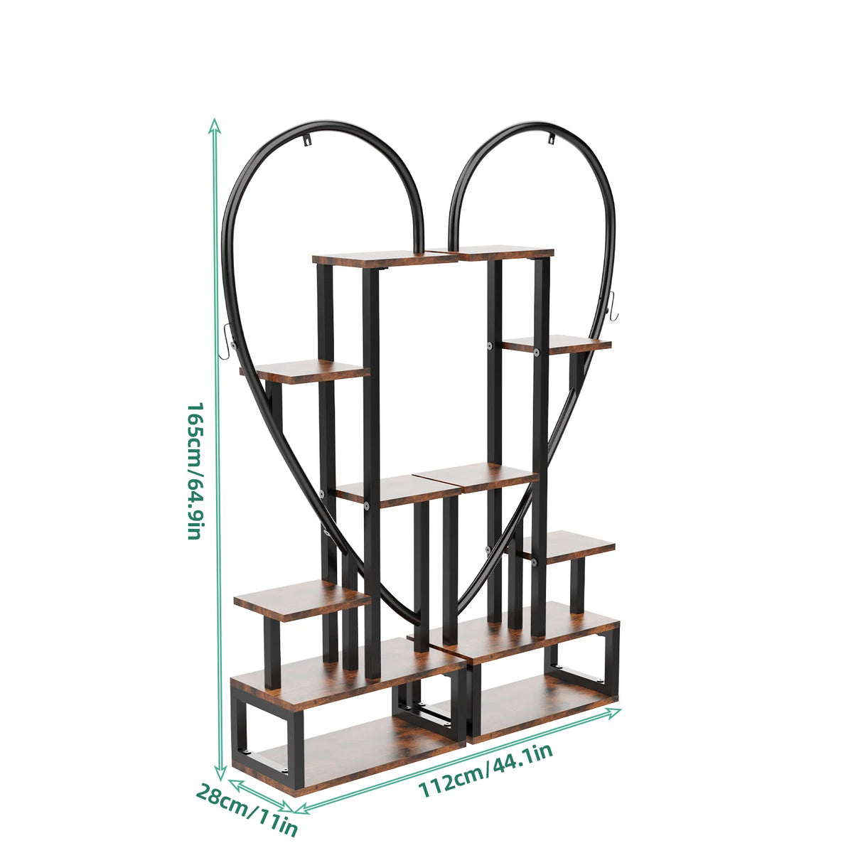 Wisfor Metal Heart Shaped 6 Tier Ladder Plant Stand