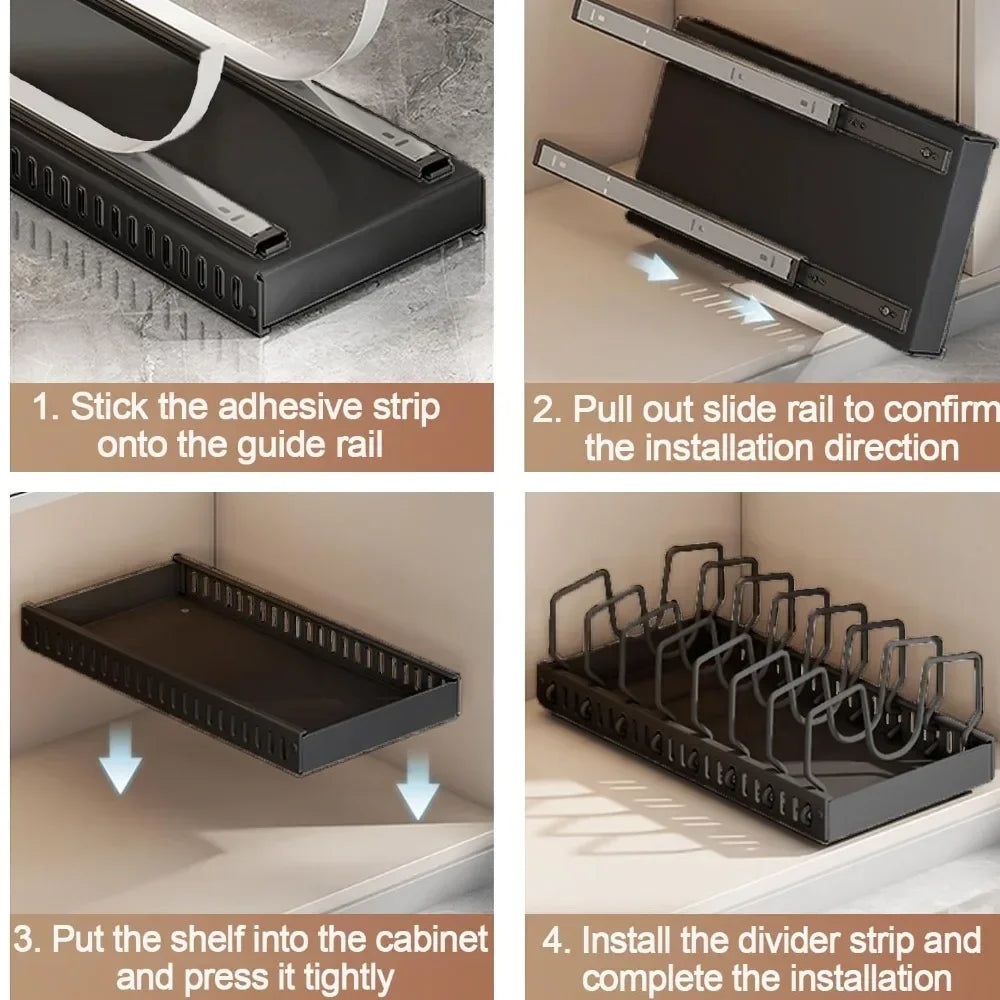 Andralyn Kitchen Heavy Duty Pullout Pot Rack With Slide Rails