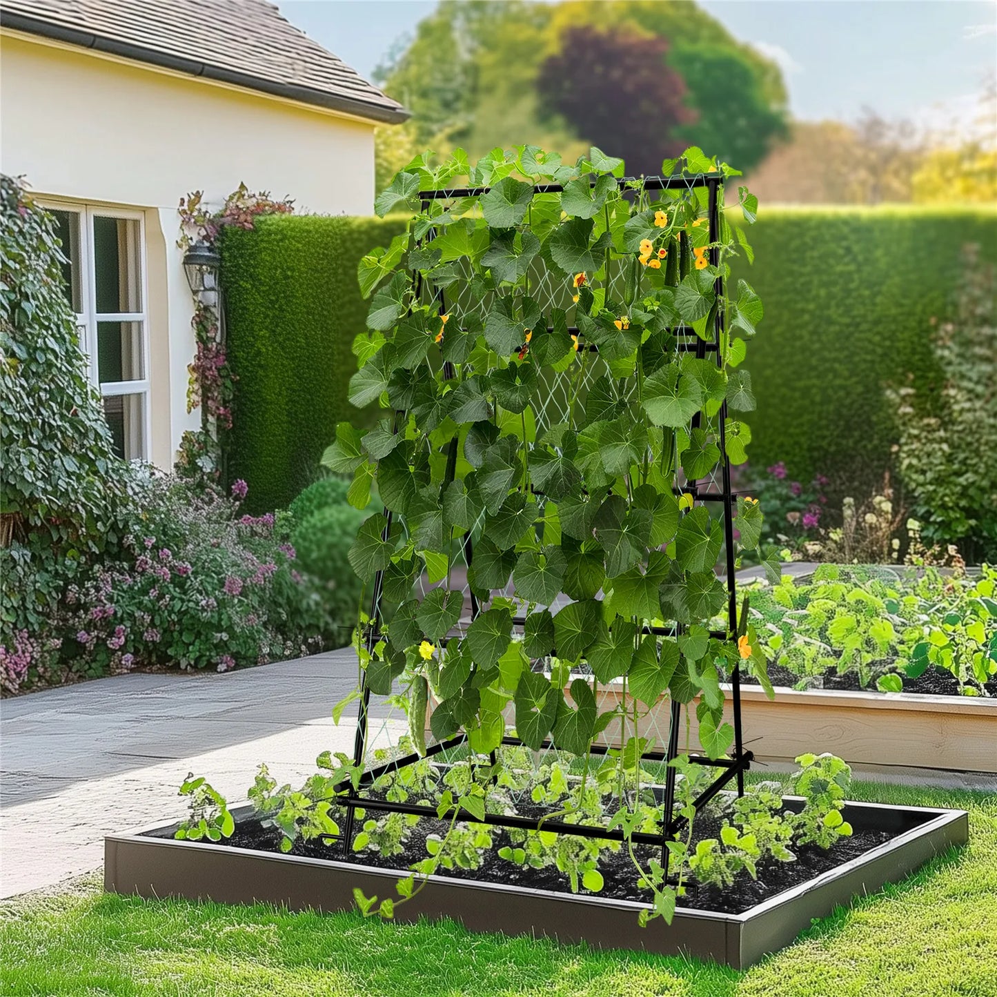 BINGOPAW Cucumber Trellis Garden U Shaped Grow Frame