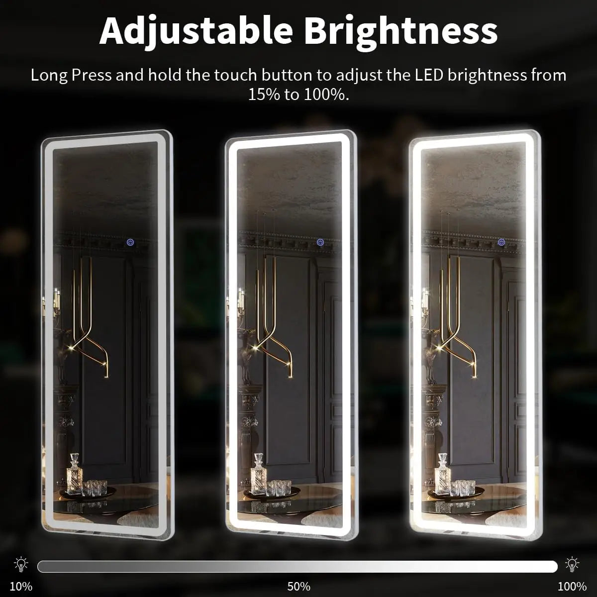 Koonmi Full Length Mirror With Dimmable LED Lights