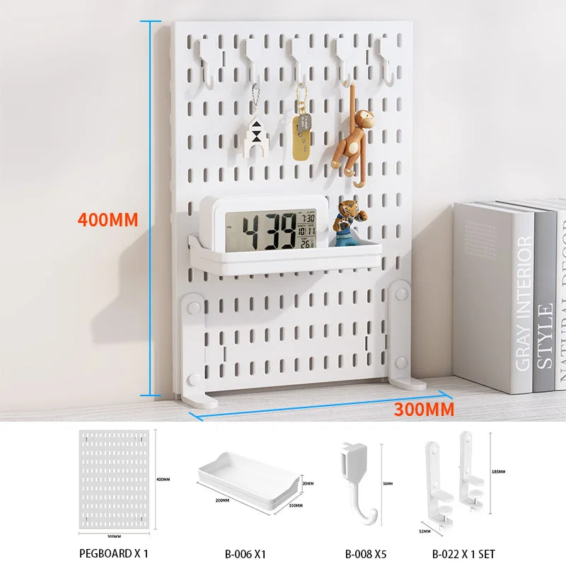 Desktop Pegboard Height Adjustable Standing Storage Rack For Home Office