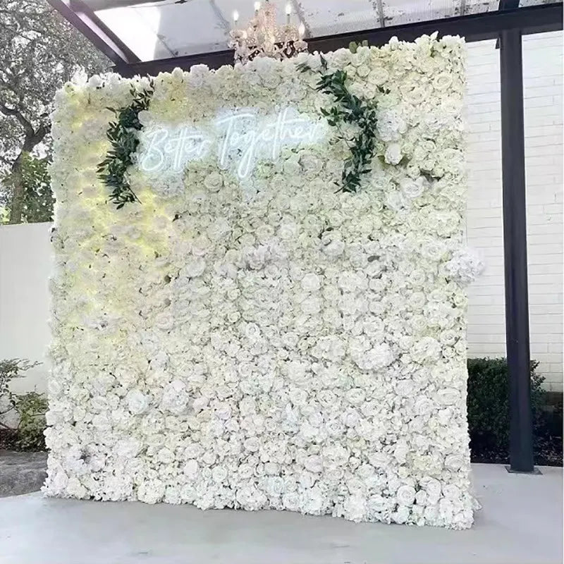 Pink Silk Rose Flower Wall Artificial Flower For Wedding Decoration BabyShow Party Birthday Gift Home Backdrop Decor