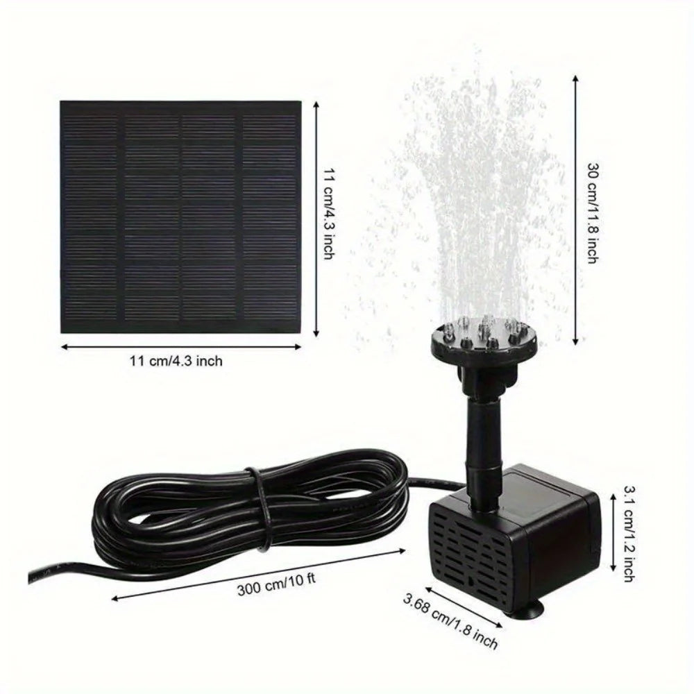 Solar Fountain With 6 Nozzles And Floating Pump