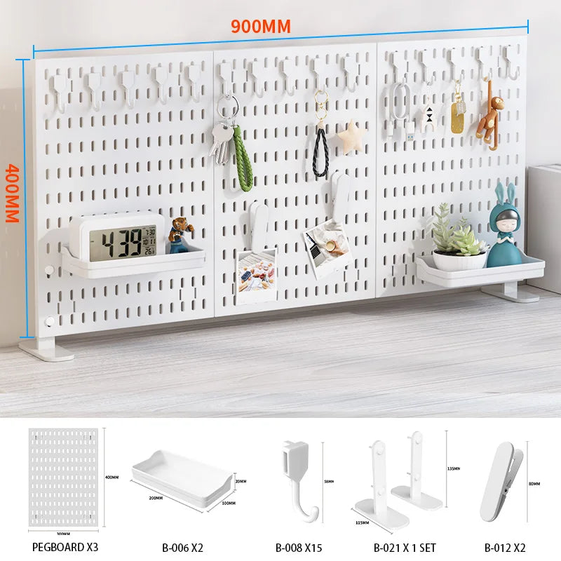 Desktop Pegboard Height Adjustable Standing Storage Rack For Home Office
