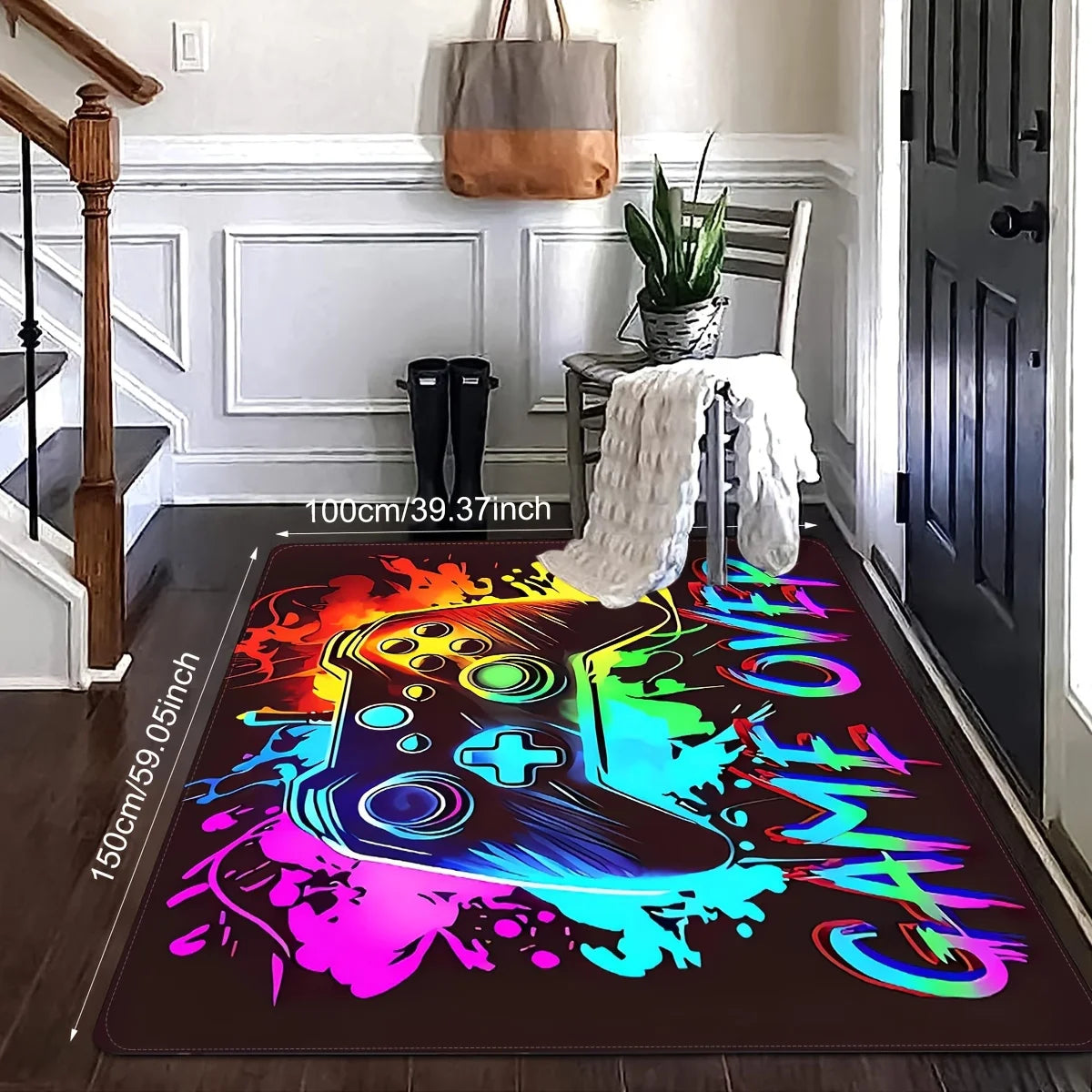 Gaming Elements Tibetan Area Rug 100 Percent Polyester Non Slip