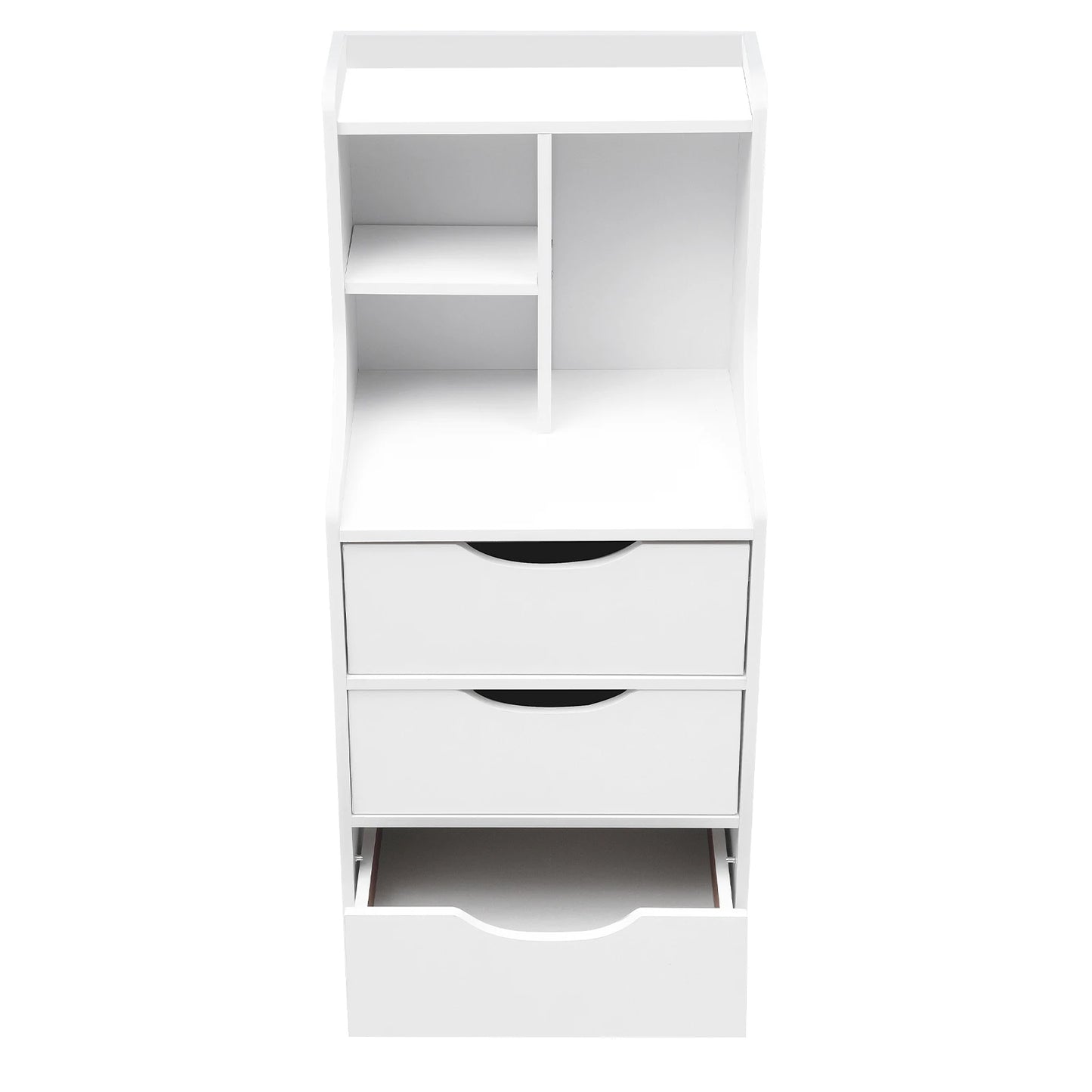 Nightstands, Bedside Table with Drawers, 3 Drawer White Nightstand Cabinet 37x30x85cm for Bedroom Storage Living Room
