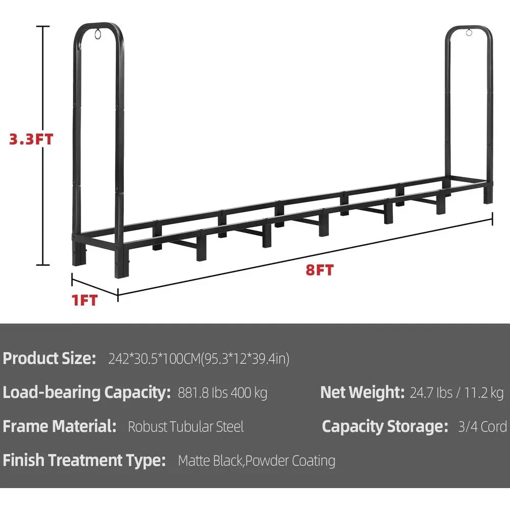 Outdoor Heavy-Duty Adjustable Log Storage Rack