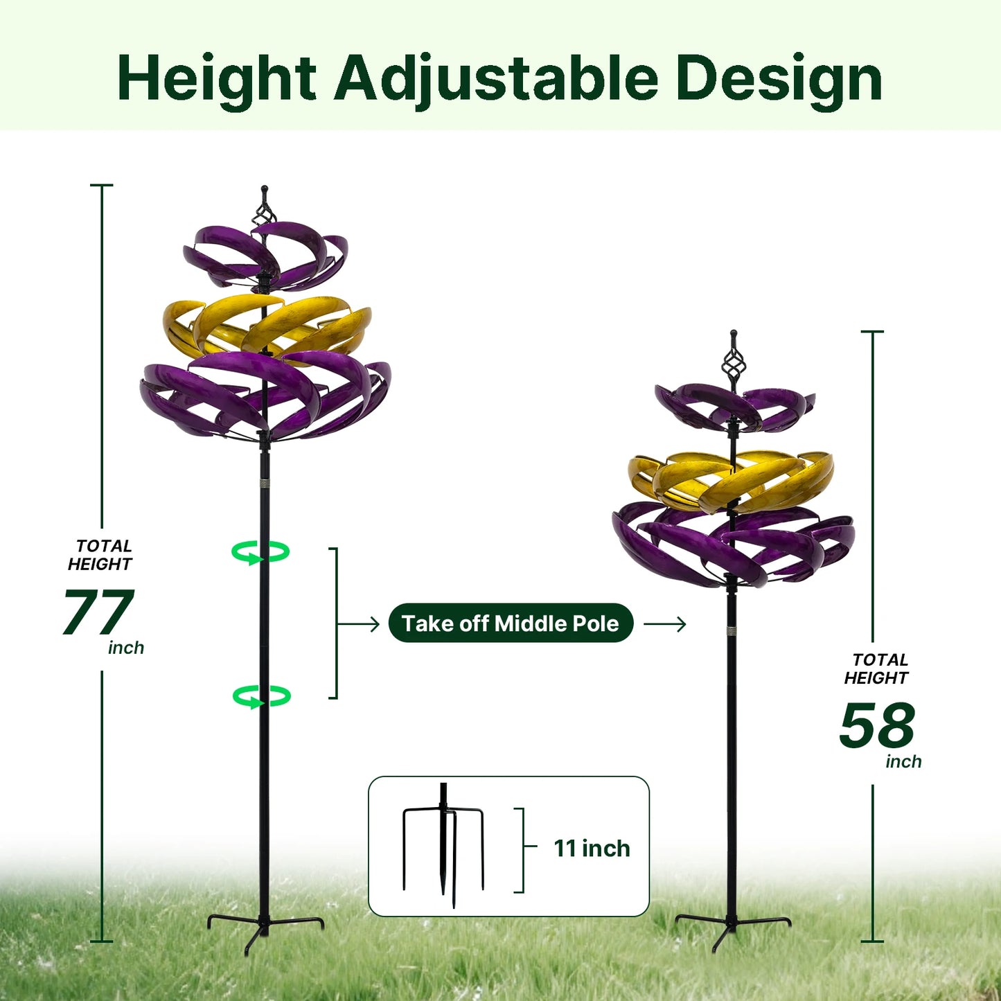 Wind Spinner Outdoor Metal Kinetic Garden Decor Sculpture