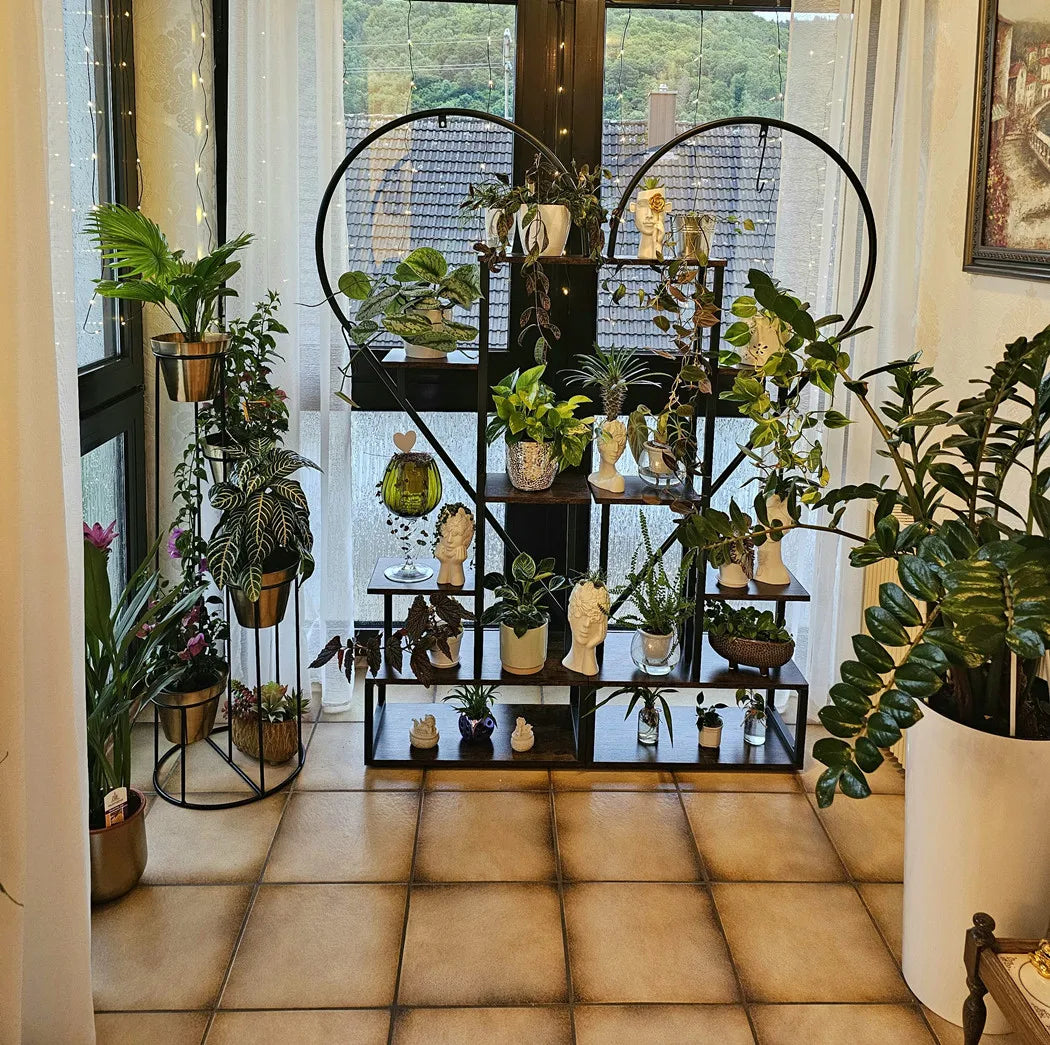 Wisfor Metal Heart Shaped 6 Tier Ladder Plant Stand